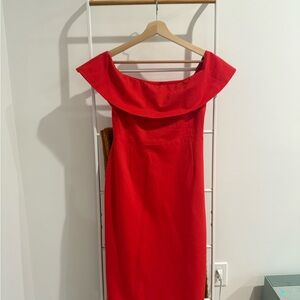 Elegant Red Off-Shoulder Dress